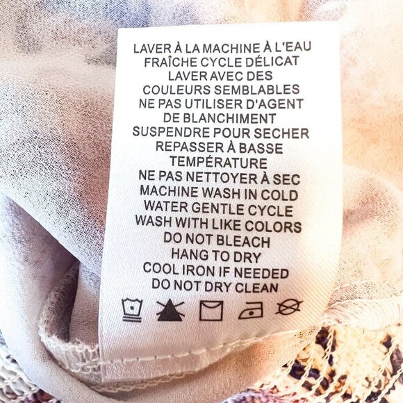 Joie Cream Floral Print Splice Front Blouse Top Size S - Picture 11 of 11